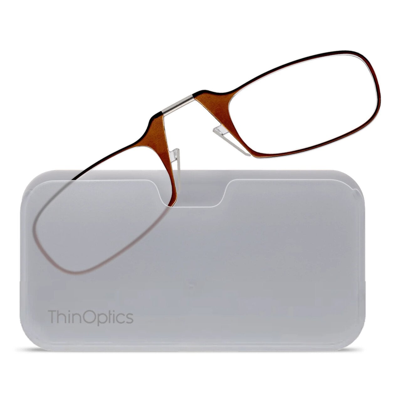 Очки для чтения Thinoptics с классическим белым чехлом/диоптрий +1,50 Коричневый (1.5BRWUP)