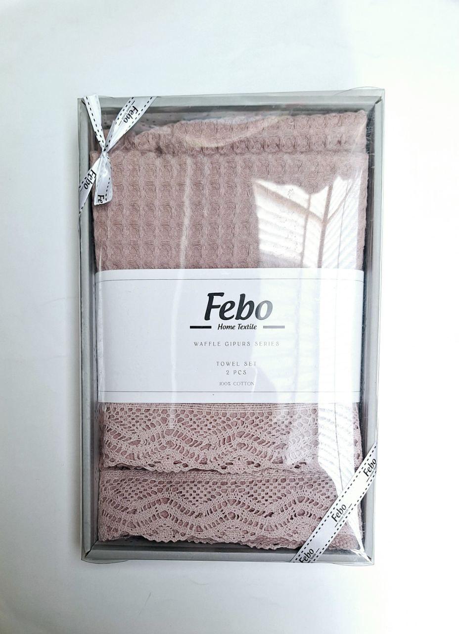 Полотенца вафельные Febo Чайная роза Подарочный набор 2 шт. (1823) Полотенца вафельные Febo Чайная роза Подарочный набор 2 шт. (1823)