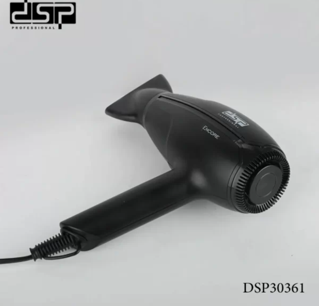 Фен для укладки волос DSP 30361 с концентратором 2000 Вт Черный (23137087) - фото 2 Фен для укладки волос DSP 30361 с концентратором 2000 Вт Черный (23137087) - фото 2