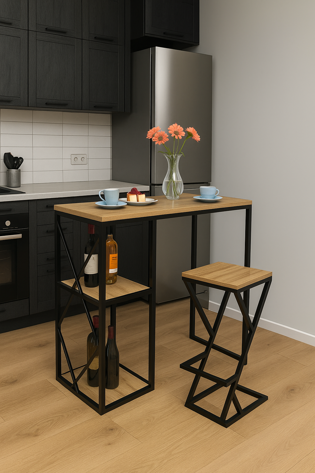 Стіл барний з полицями в стилі лофт EcoLoft (IN-2746) Стіл барний з полицями в стилі лофт EcoLoft (IN-2746)