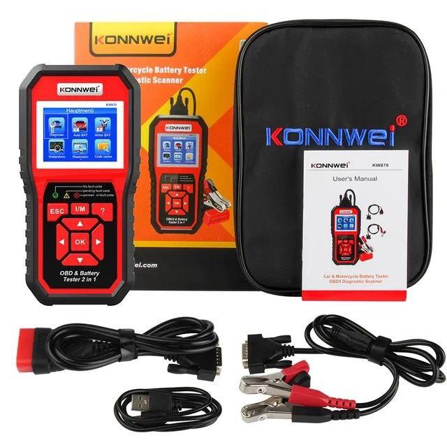 Автосканер KONNWEI KW-870 профессиональный OBD2 CAN с тестером АКБ 6 В-12 В - фото 2