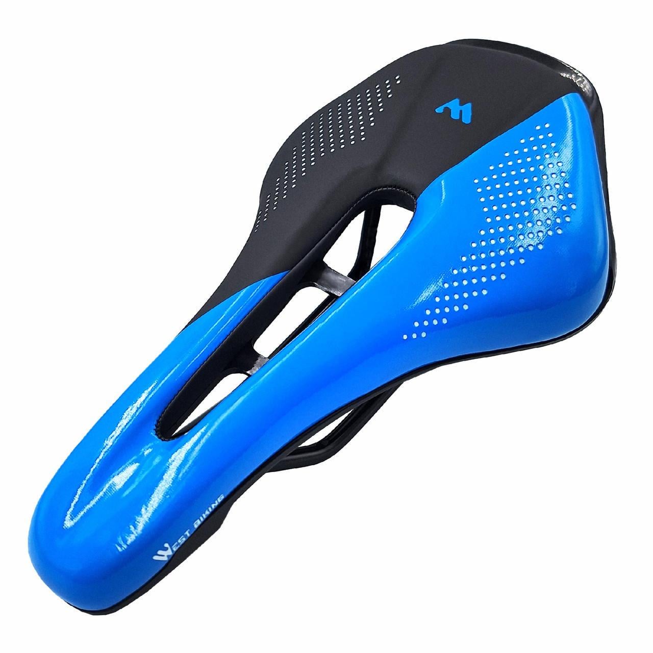 Седло велосипедное West biking YP0801101 с вентиляционным отверстием 25,5х15 см Черный с синим (G0001576)