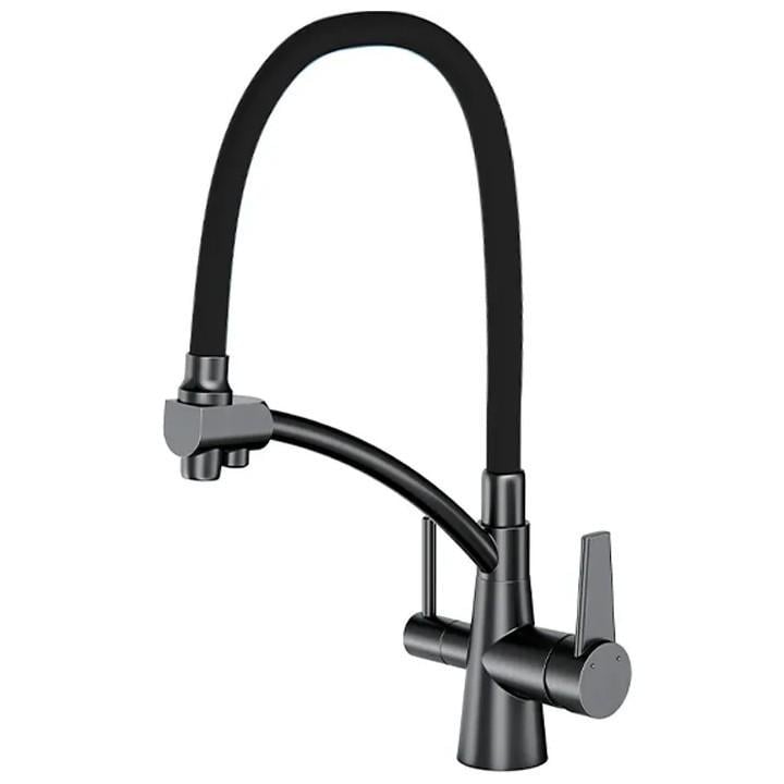 Смеситель для кухни Gappo G4398-19 на две воды Черный (126170)