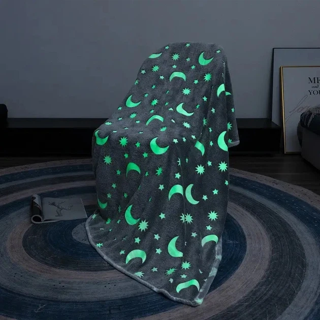 Плед-покрывало детское Magic Blanket светящийся в темноте 150х100 см Серый (MX-00007329) Плед-покрывало детское Magic Blanket светящийся в темноте 150х100 см Серый (MX-00007329)
