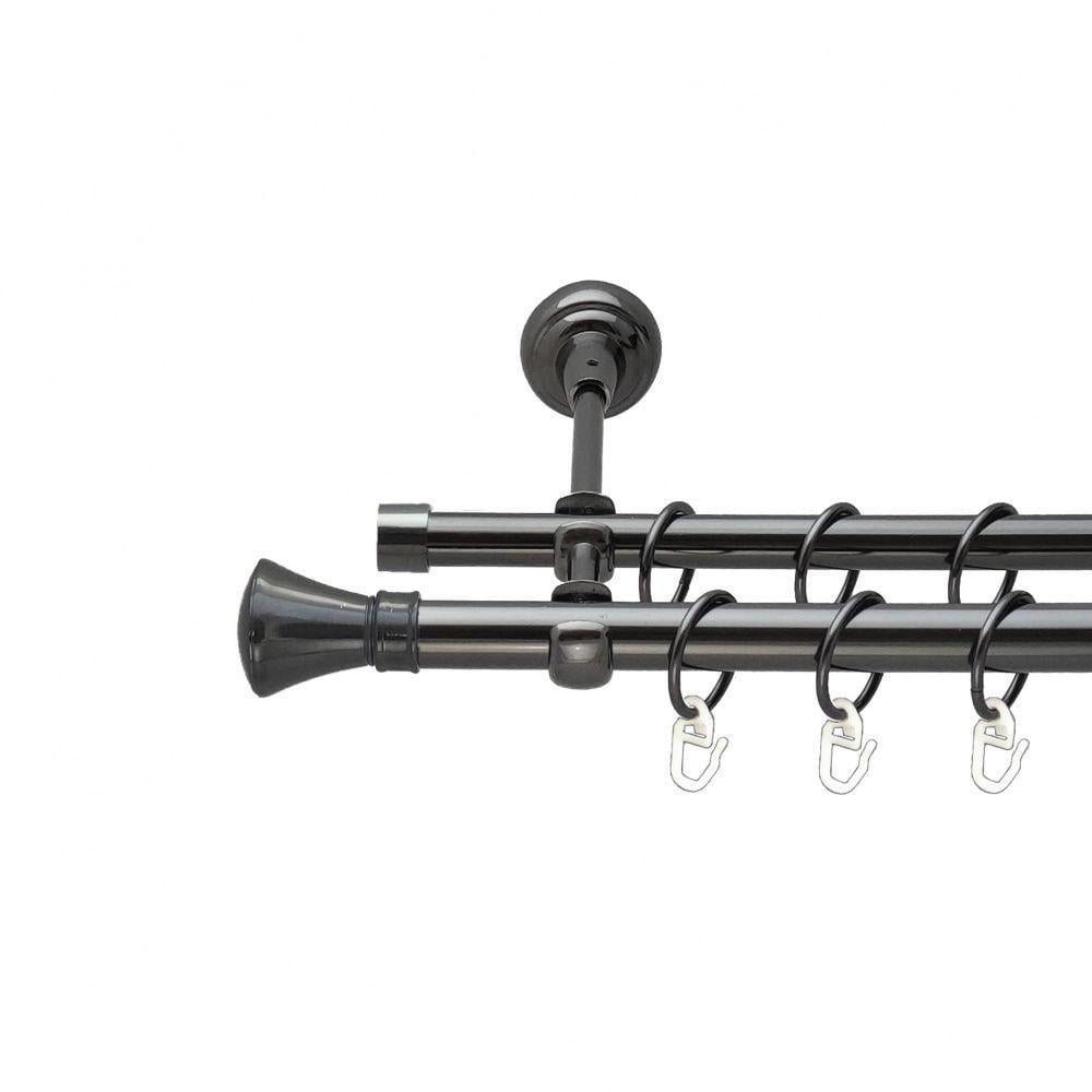 Карниз Orvit Люксор двухрядный гладкий 19/16 мм 300 см Оникс (00-00014884)