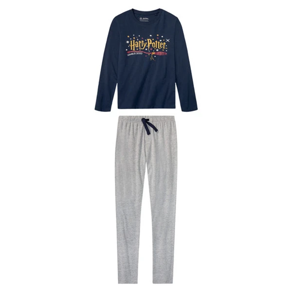 Піжама дитяча унісекс Pepperts 390438_2201-1 Harry Potter Nimbus 2000 146-152 см Темно-синій/Сірий (2616401698)
