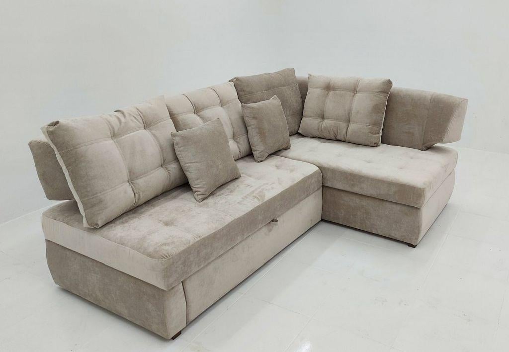 Диван угловой раскладной Вуди Чикаго дерево/ламинированная ДСП/ткань Бежевый