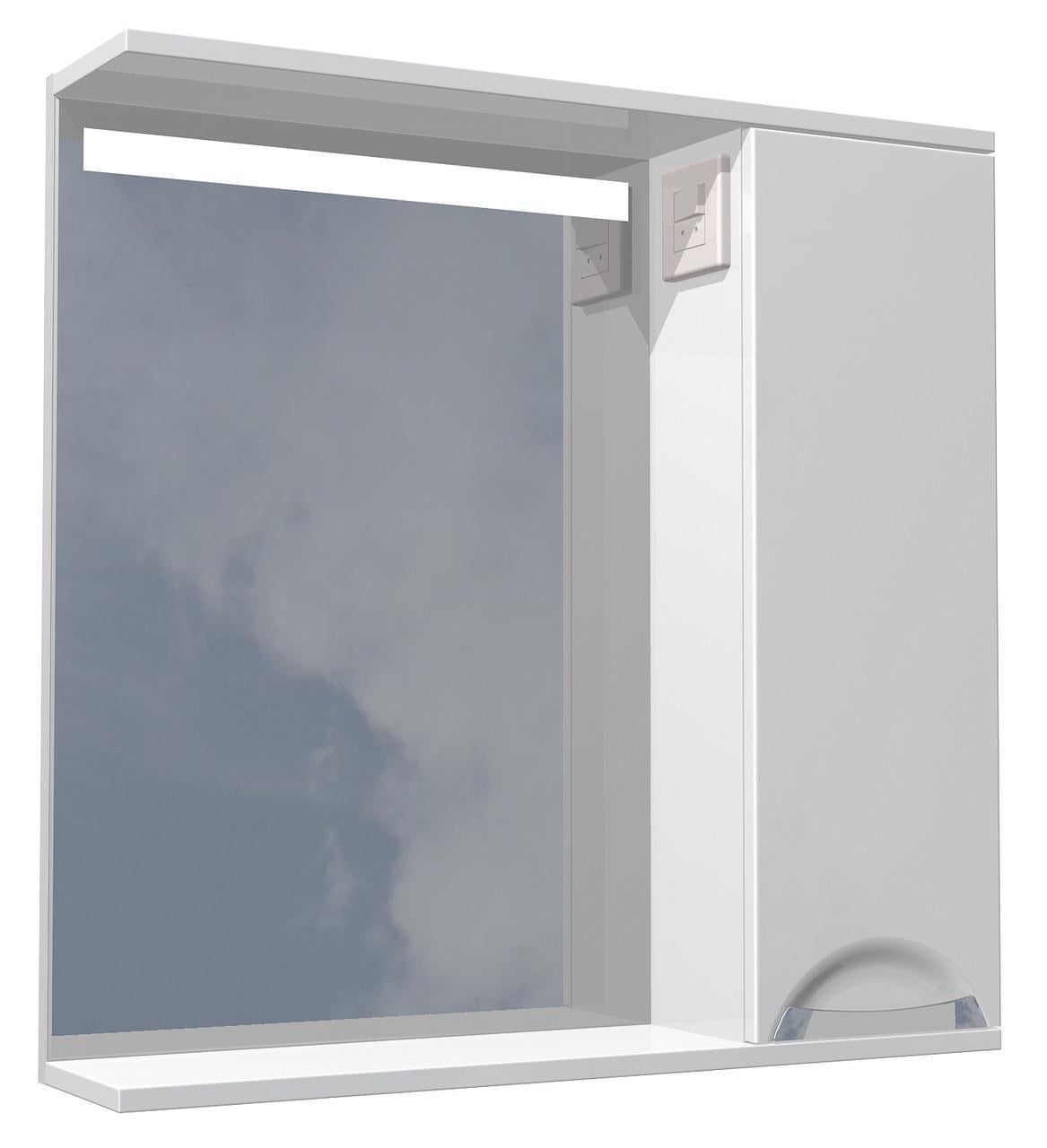 Зеркальный шкаф для ванной комнаты правый AVT Юта с LED-подсветкой 70 см (30410909)