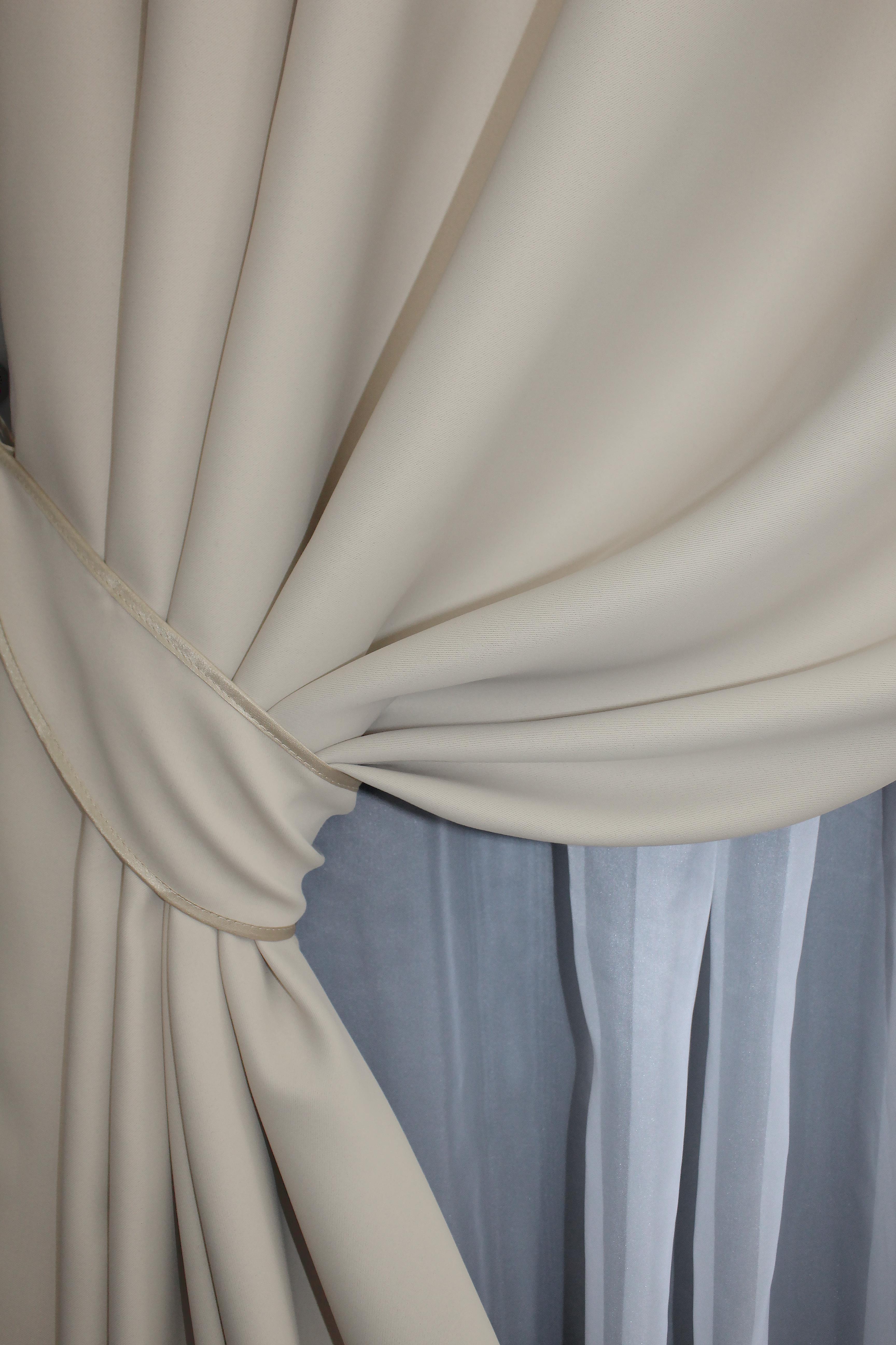 Комплект штор на люверсах VR-Textil Fusion Dimout № 1152ш 150х250 см 2 шт. Бежевий (37-0032) - фото 3 Комплект штор на люверсах VR-Textil Fusion Dimout № 1152ш 150х250 см 2 шт. Бежевий (37-0032) - фото 3