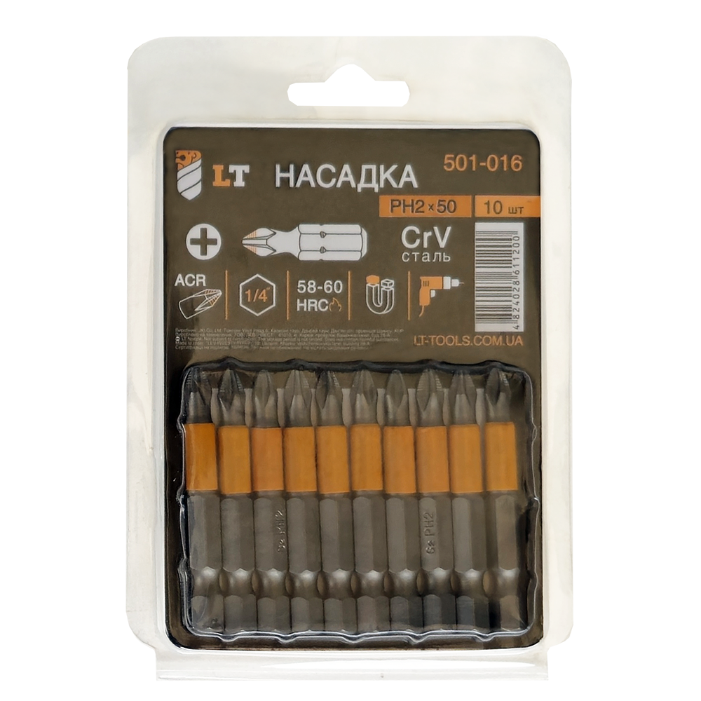 Биты LT-tools CrV PH2х50 мм 10 шт. (51521)
