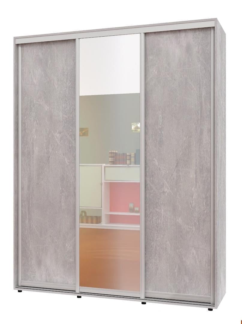 Шкаф-купе трехдверный Алекса ШК-05 ДСП/Зеркало/ДСП 190х60х210 см Индастриал