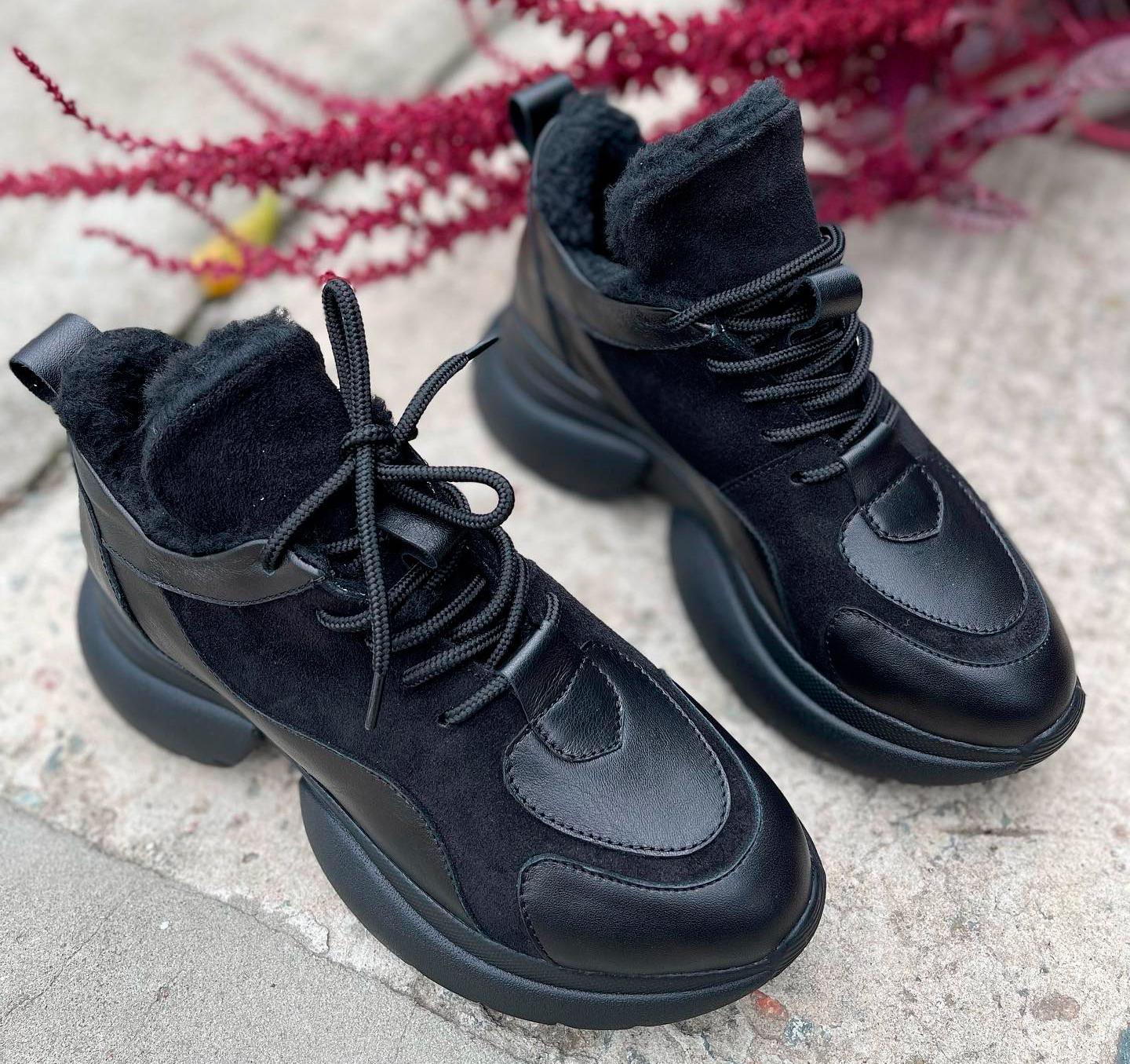 Кроссовки женские зимние M.KraFVT 2142/2 из натуральной кожи на платформе р. 41 Черный (1410-41) - фото 5 Кроссовки женские зимние M.KraFVT 2142/2 из натуральной кожи на платформе р. 41 Черный (1410-41) - фото 5