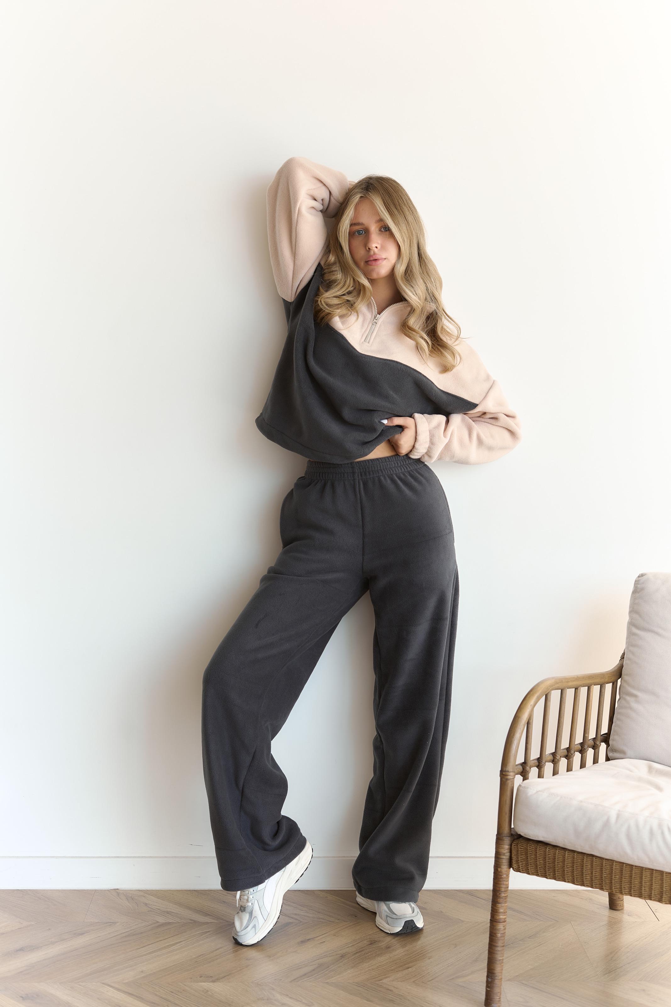 Костюм флісовий TWINS S/M Графіт/Бежевий (10004SM)