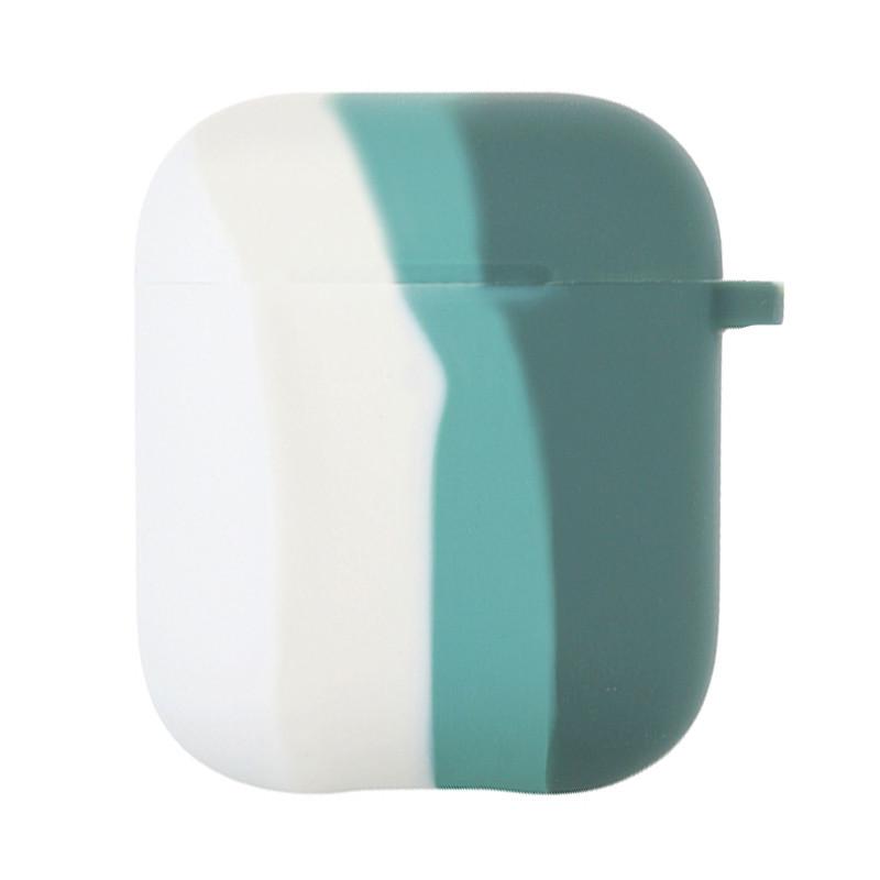 Футляр для навушників протиударний Colorfull для AirPods 1/2 силіконовий White/Green (00000044081_3)