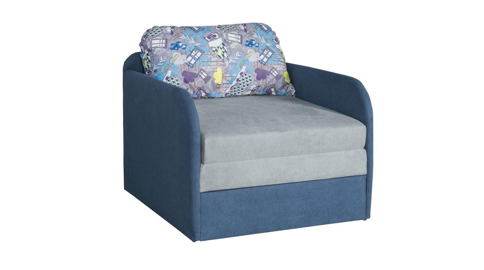 Диван раскладной Мебель-Сервис Юниор New еврокнижка ДСП/дерево ткань Росто Серый/Синий