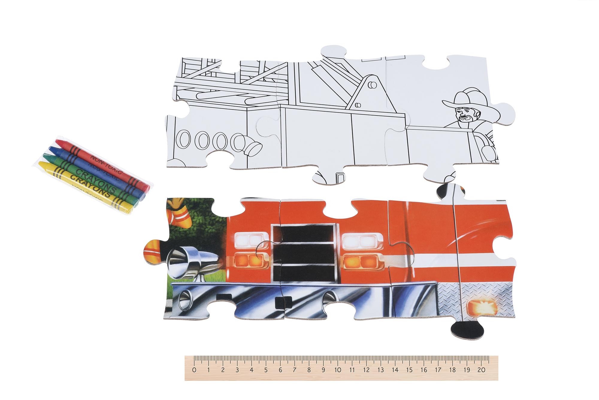 Пазл-раскраска Same Toy Пожарная машина от 3 лет 50 элементов (588202) - фото 5