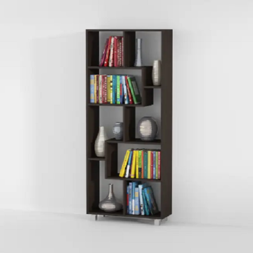 Стеллаж для книг и декора Венге темный (Р76в) - фото 1