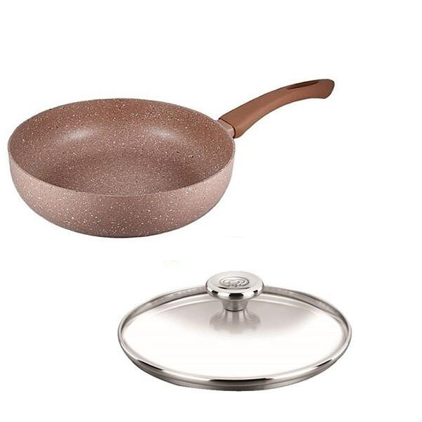 Сковорода Fissman Latte 20 см AL-4958.20 с крышкой Korkmaz 20 см (A633)