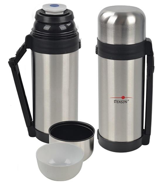 Термос із нержавіючої сталі Stenson з ручкою та помповим механізмом 1,2 л (30518) - фото 2