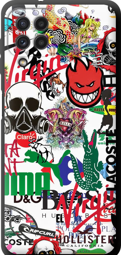 Чехол на Samsung Galaxy M22 M225F Many different logos (4022b-2551-42517)
