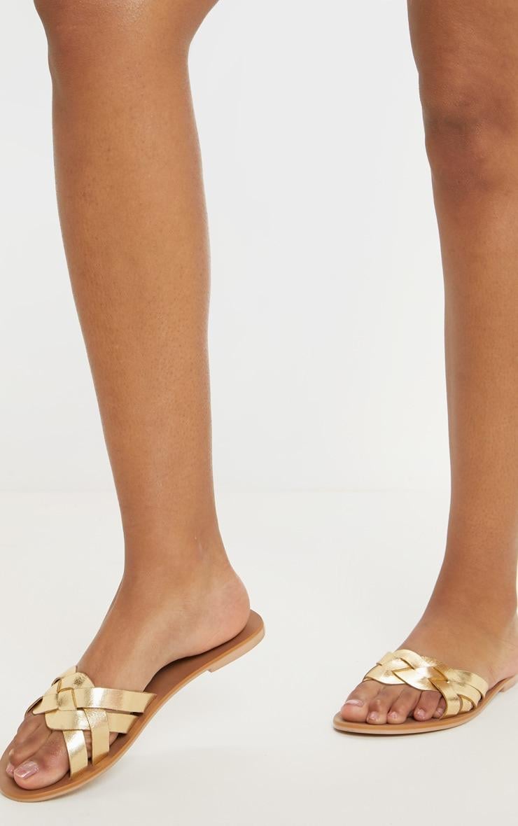 Шлепанцы Pretty Little Thing CLZ9986 р. 39 Золотой