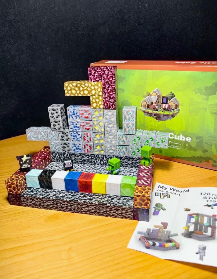 Конструктор магнітний Minecraft Магазин коштовностей 4 фігурки 128 шт. (005/8) - фото 2 Конструктор магнітний Minecraft Магазин коштовностей 4 фігурки 128 шт. (005/8) - фото 2