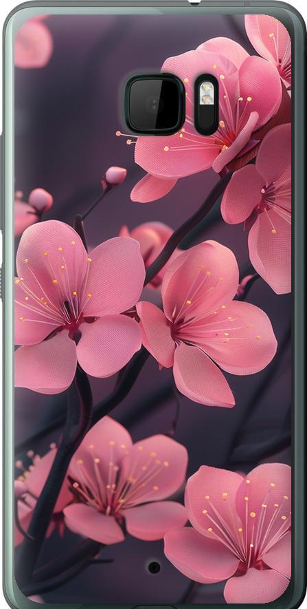 Чехол на HTC U Ultra Пурпурная сакура (6075u-833-42517) Чехол на HTC U Ultra Пурпурная сакура (6075u-833-42517)