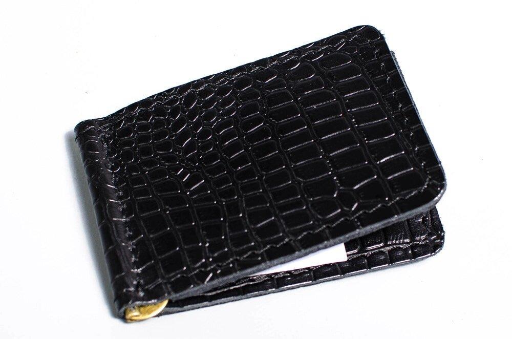 Зажим для денег с карманом для монет кожа под крокодила Черный (1939517808) - фото 2 Зажим для денег с карманом для монет кожа под крокодила Черный (1939517808) - фото 2