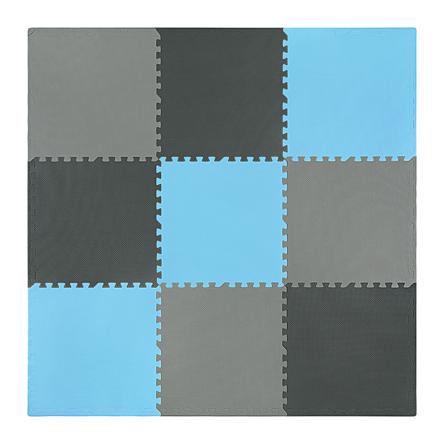 Мат-пазл 4fizjo Mat Puzzle EVA 180x180x1 cм 4FJ0156 Black/Grey/Light Blue - фото 3