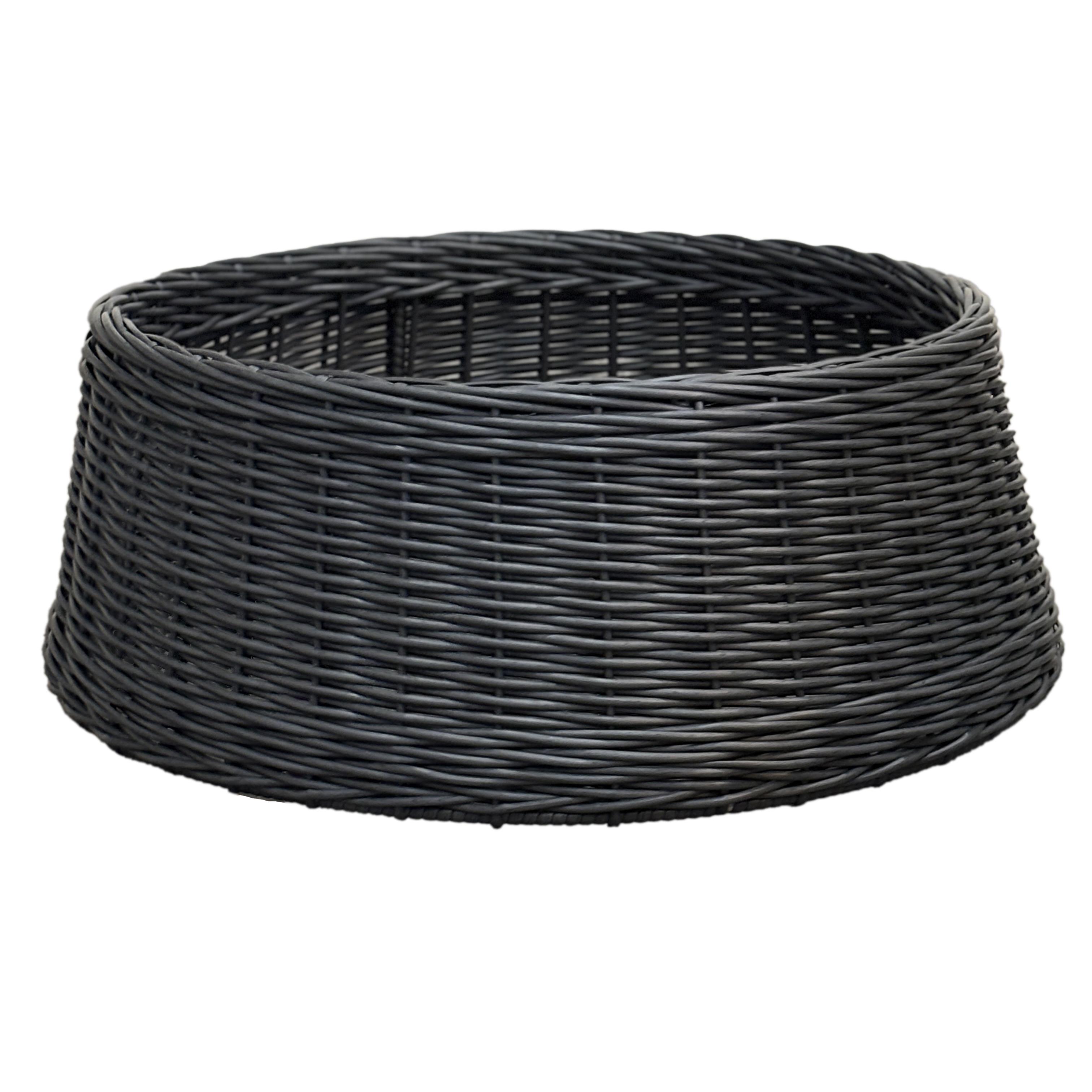 Підставка-спідниця під ялинку плетена зі штучного ротанга/ручної роботи XXL Графіт (31270083)