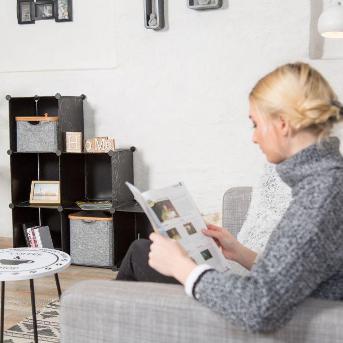 Полка для хранения ступенчатая модульная Relaxdays 6 отделений полипропилен до 90 кг 110x110x35 см - фото 2 Полка для хранения ступенчатая модульная Relaxdays 6 отделений полипропилен до 90 кг 110x110x35 см - фото 2