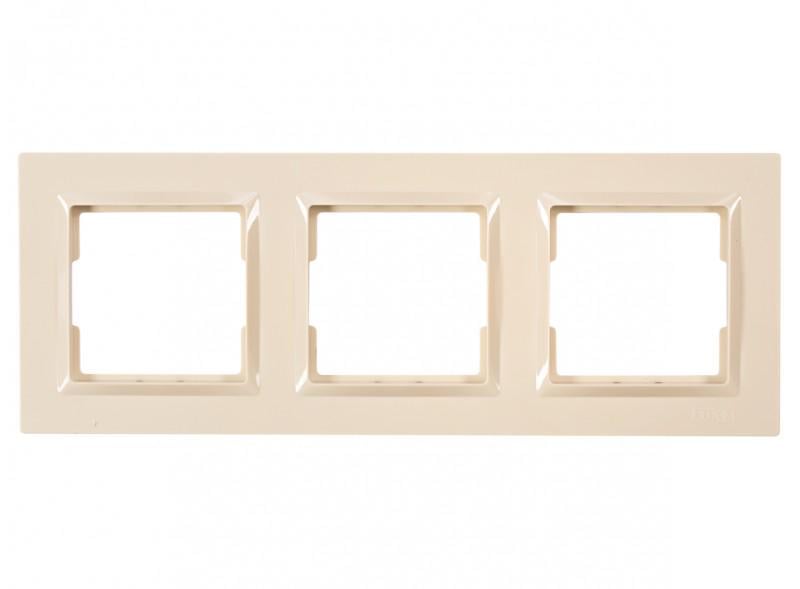 Рамка тримісна горизонтальна Luxel JAZZ 9323 Кремовий (00000038509)