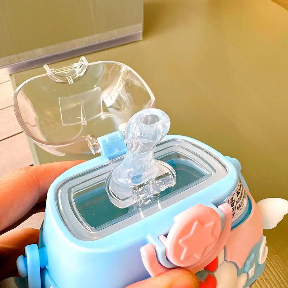 Детская бутылка для воды с силиконовой трубочкой и ремешком POP02313 520 мл Синий - фото 3