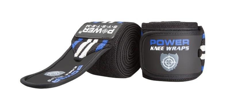 Бинты на колени Power System Knee Wraps PS-3700 Blue/Black - фото 1