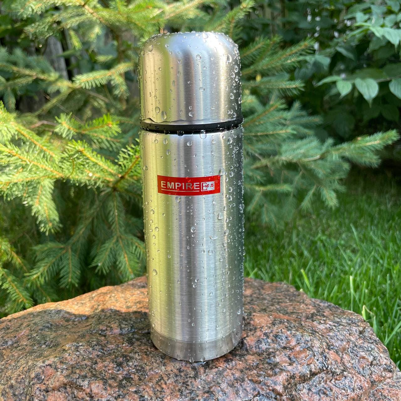 Термос туристический нержавеющая сталь круглый в чехле 1000 мл - фото 6