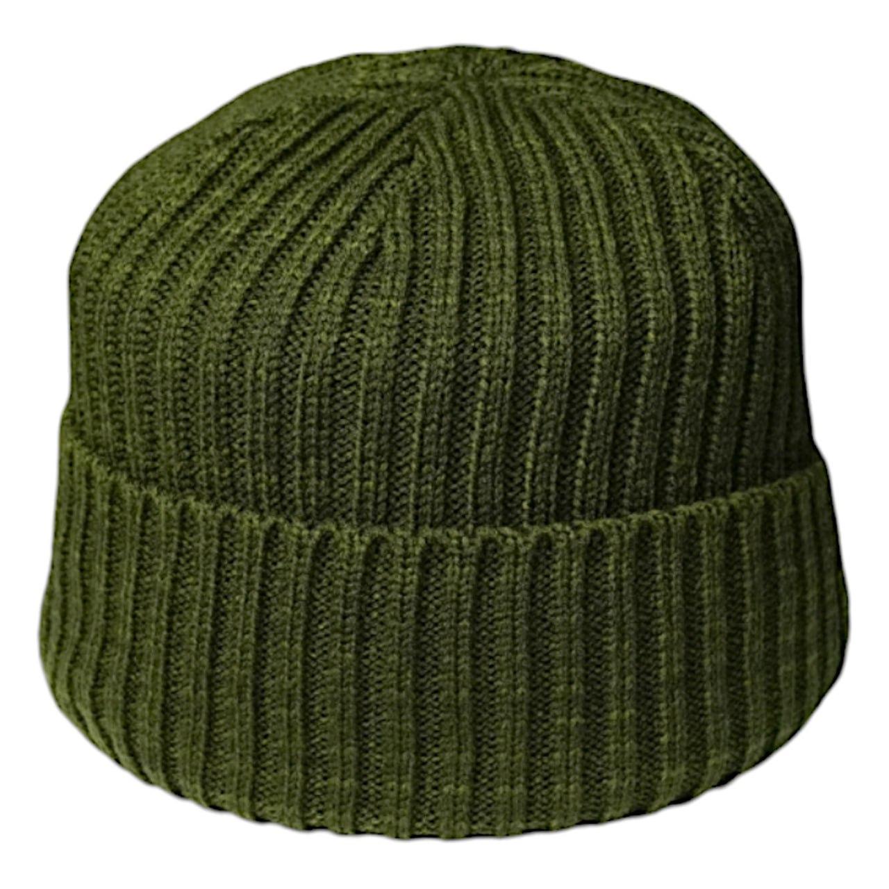 Шапка вязанная с полосой флиса Олива (2386075491)