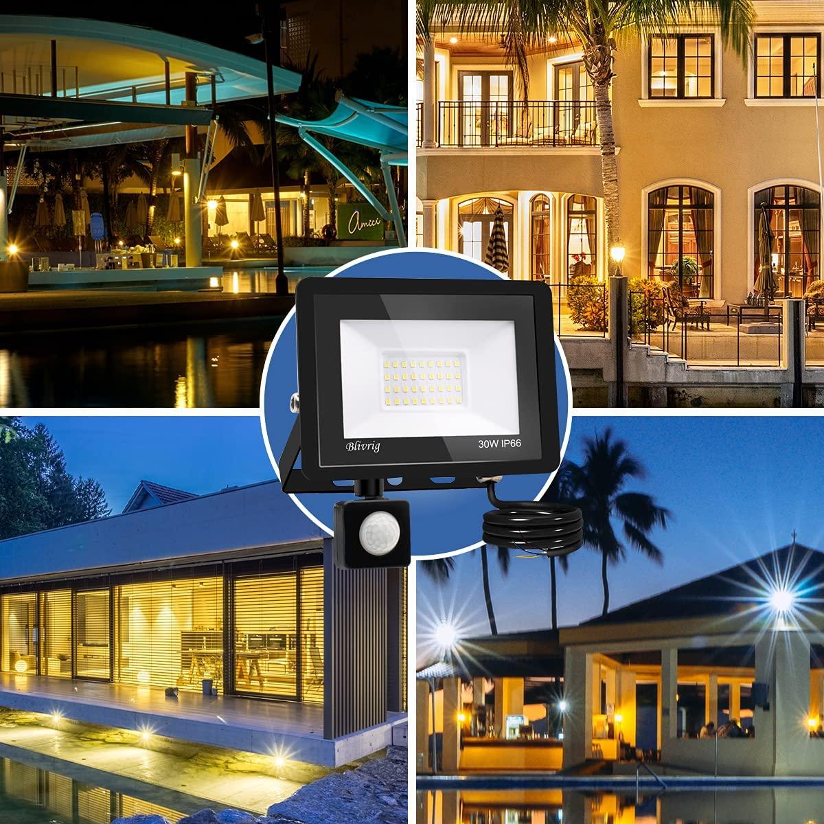 Прожектор светодиодный Blivrig с датчиком движения 30 W IP66 - фото 8