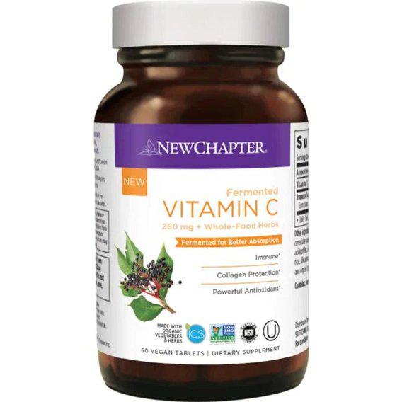 Вітамін C New Chapter Fermented Vitamin C 250 mg + Whole + Food Herbs 60 Veg Tabs (NC0344)