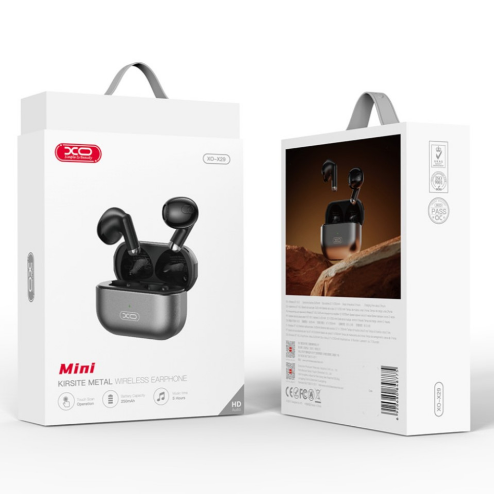 Навушники міні бездротові XO X29 Bluetooth 5.3 TWS з мікрофоном для телефону з зарядним кейсом (23599184) - фото 7 Навушники міні бездротові XO X29 Bluetooth 5.3 TWS з мікрофоном для телефону з зарядним кейсом (23599184) - фото 7