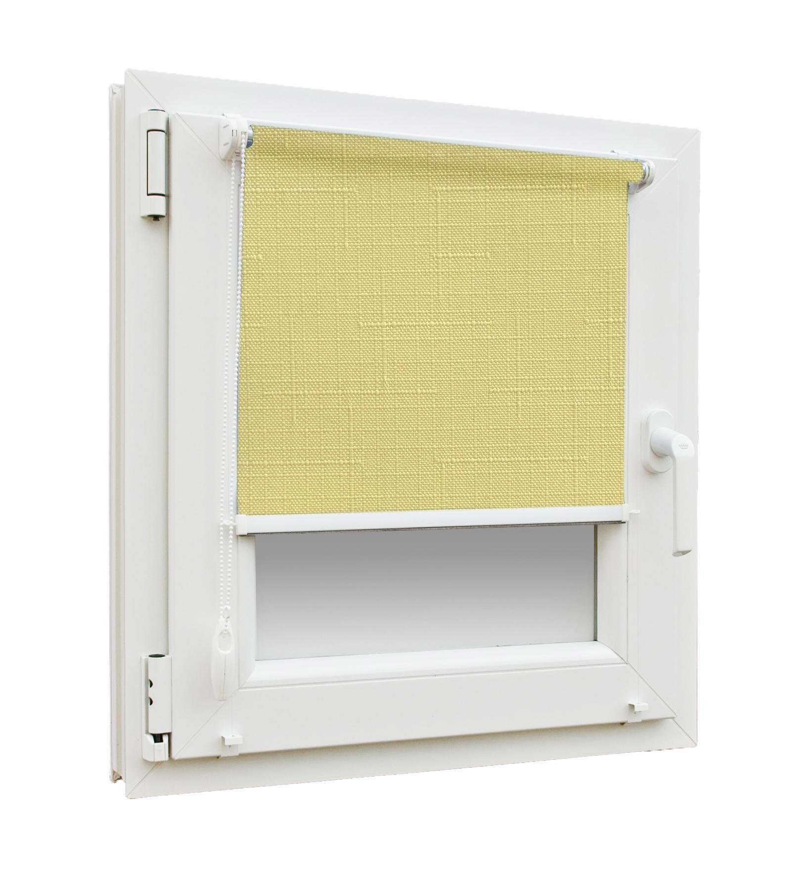 Рулонные шторы мини Лен с фиксацией 525х1650 мм Желтый (2072)