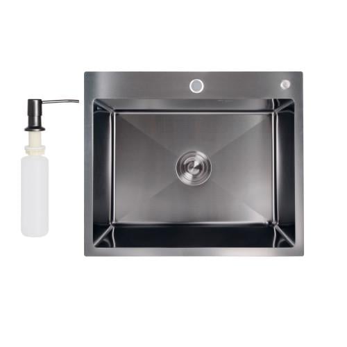 Мийка для кухні Lidz Handmade H6050B LDH6050B 43621 3/1 мм PVD Brushed Black (25940031)