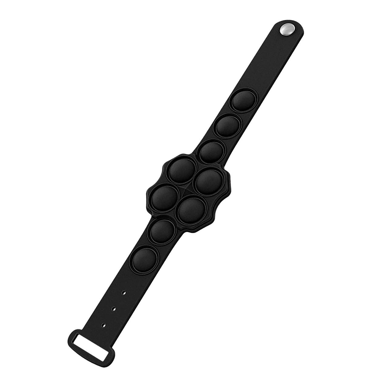 Браслет-антистресс поп ит силиконовый Черный