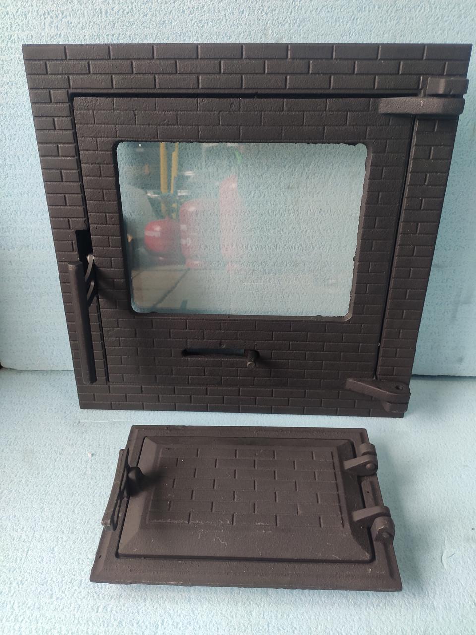 Дверки чавунні для каміна з термостійким склом і регулятором піддуву 40х40 см та піддувальні 16x26 см - фото 4 Дверки чавунні для каміна з термостійким склом і регулятором піддуву 40х40 см та піддувальні 16x26 см - фото 4