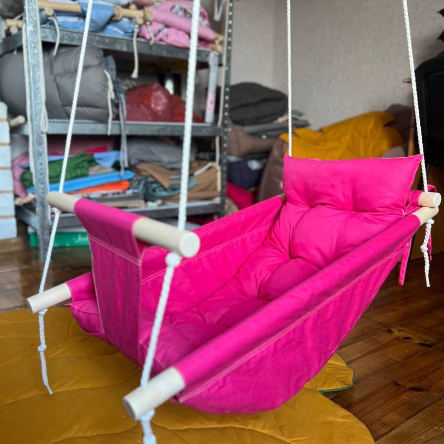 Детские качели подвесные из хлопка Колыбель Фуксия (gs-8515)