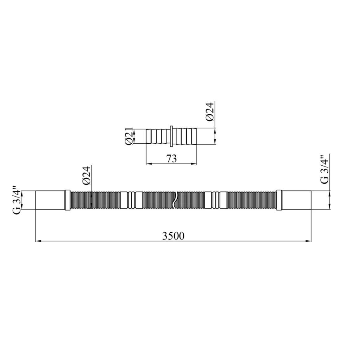 Шланг сливной Kroner KRP DR350 для стиральной машины 350 см (CV032097) - фото 2 Шланг сливной Kroner KRP DR350 для стиральной машины 350 см (CV032097) - фото 2