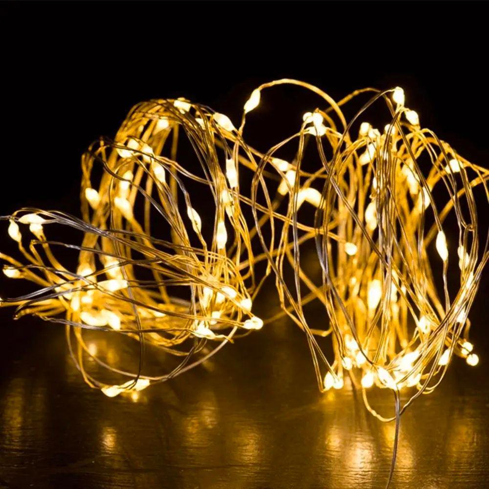 Гирлянда светодиодная Нить роса 20 м на батарейках/USB Теплый белый (2417500901) - фото 8