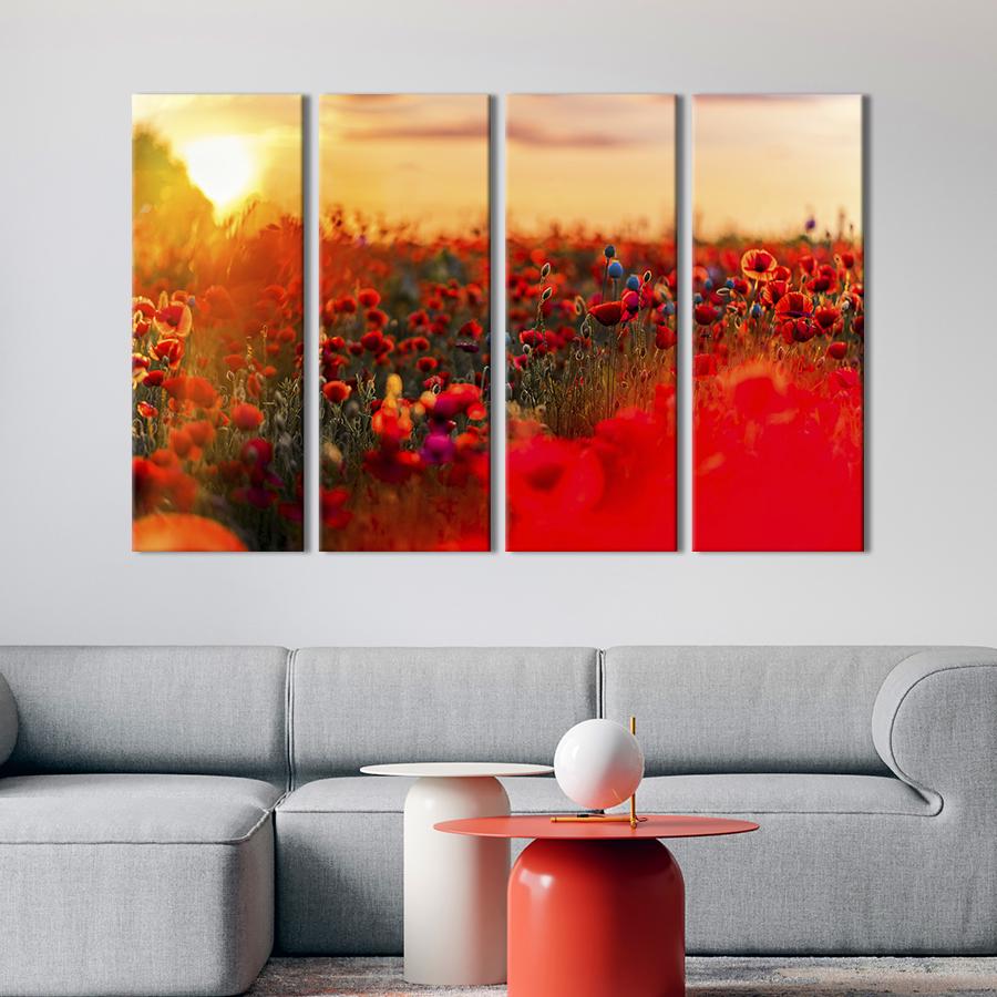 Картина на холсте Красные дикие маки 149x93 см (916-41)