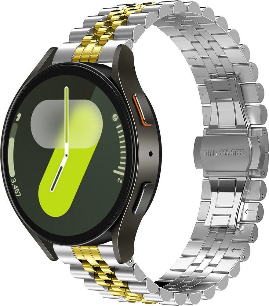 Браслет металлический Stech Line для Galaxy Watch 7 Silver Gold (37473-67)