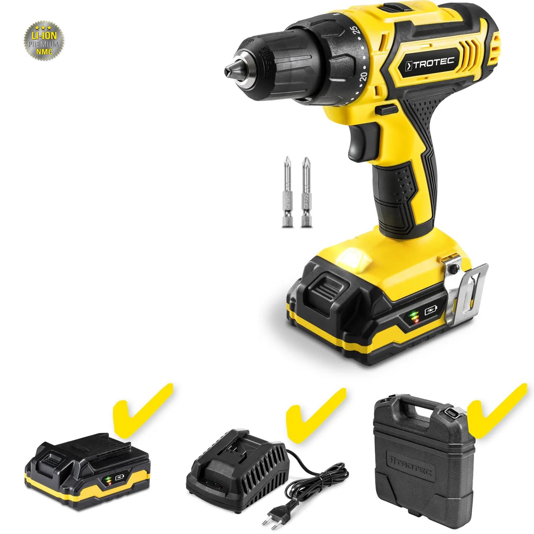 Дрель-шуруповерт аккумуляторная Trotec PSCS 11-20V с кейсом (4410000302) - фото 4 Дрель-шуруповерт аккумуляторная Trotec PSCS 11-20V с кейсом (4410000302) - фото 4