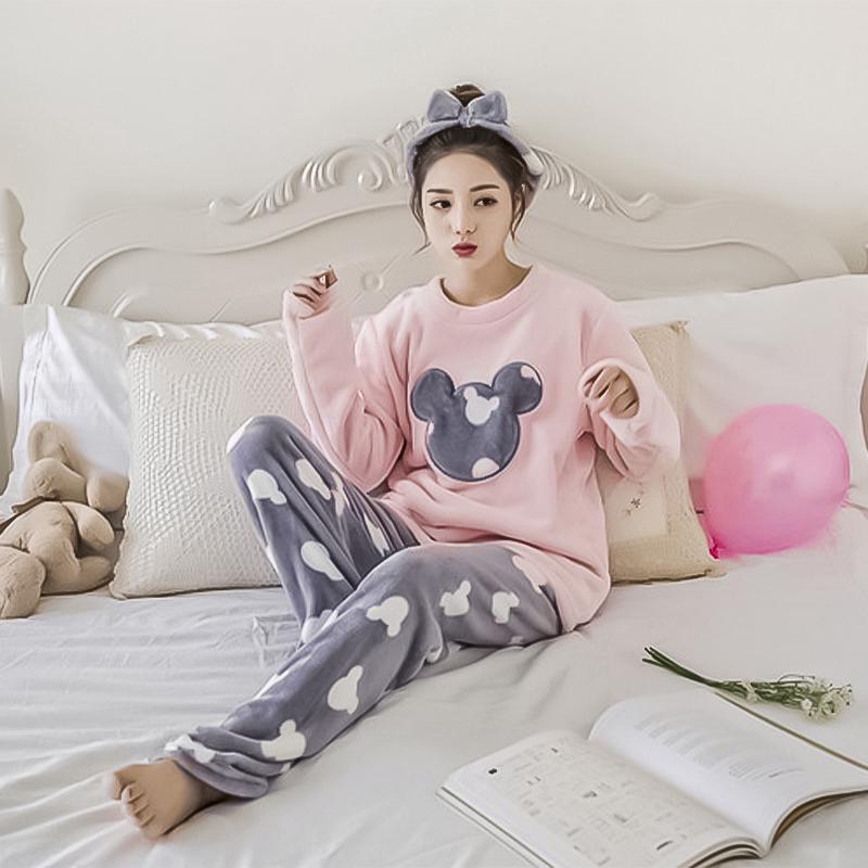 Пижама женская теплая махровая Mickey Mouse M Pink/Gray - фото 6